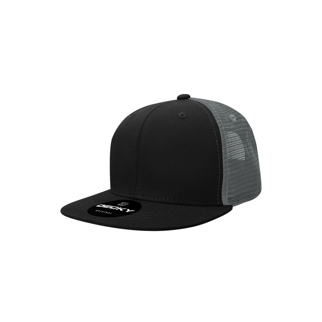 Sample - New Era Snapback Low Profile Trucker Hat - Heather Grey Black