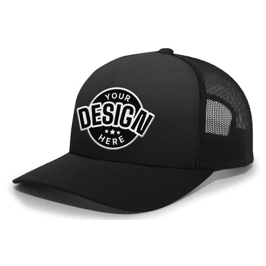 Custom Embroidered Pacific Headwear 105C 5-Panel Trucker Hat Snapback Cap - Flat Embroidery - Star Hats & Embroidery