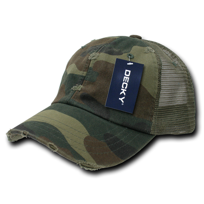 Decky 110 Low Profile Vintage Trucker Hats 6 Panel Caps Cotton Relaxed Wholesale