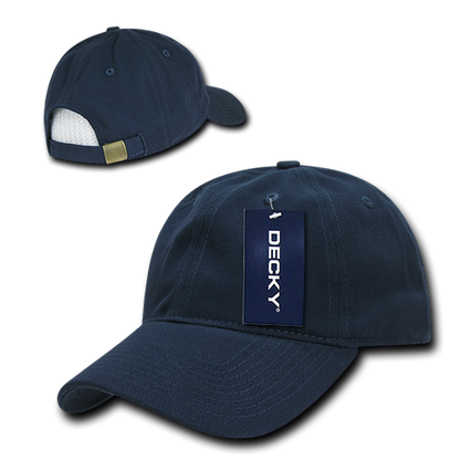 Decky 112 Brushed Cotton Denim Dad Hats Low Profile 6 Panel Baseball Caps Blank Wholesale