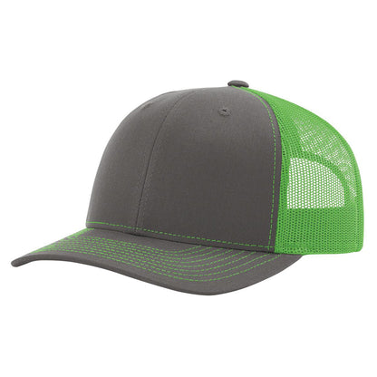 Richardson 112 Charcoal/Neon Green