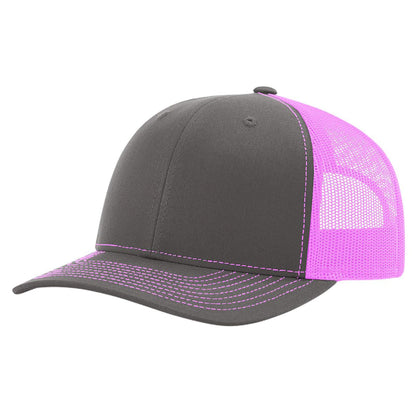 Richardson 112 Charcoal/Neon Pink