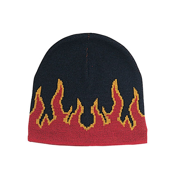 Mega Cap 5026 Jaquard Knitted Flame Beanie