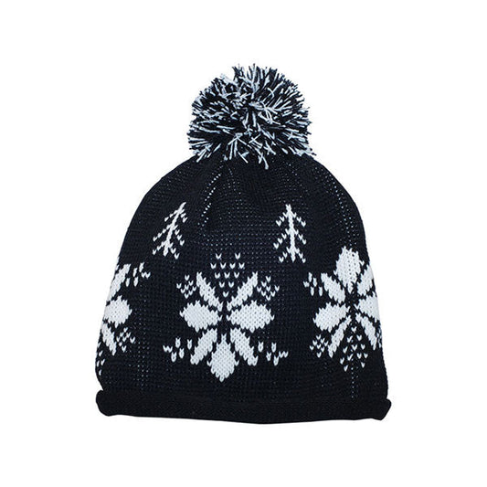 Mega Cap 5062 Jaquard Knitted Beanie - Star Hats & Embroidery