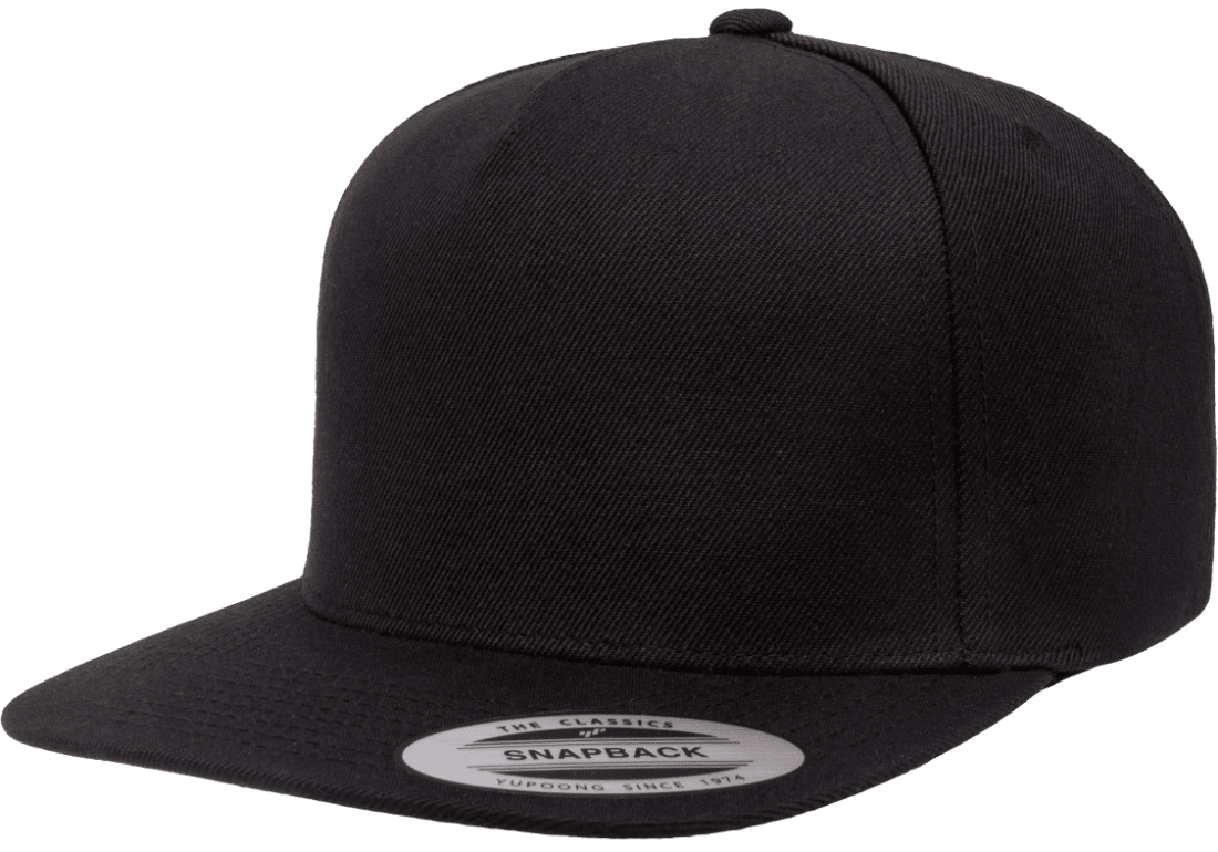 Yupoong 5089M Premium 5-Panel Snapback Hat Flat Bill Cap - YP Classics