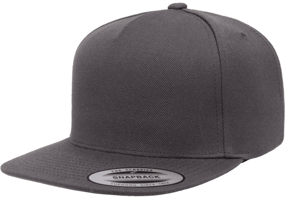 Yupoong 5089M Premium 5-Panel Snapback Hat Flat Bill Cap - YP Classics