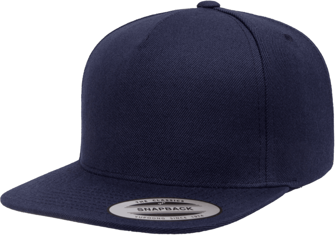 Yupoong 5089M Premium 5-Panel Snapback Hat Flat Bill Cap - YP Classics