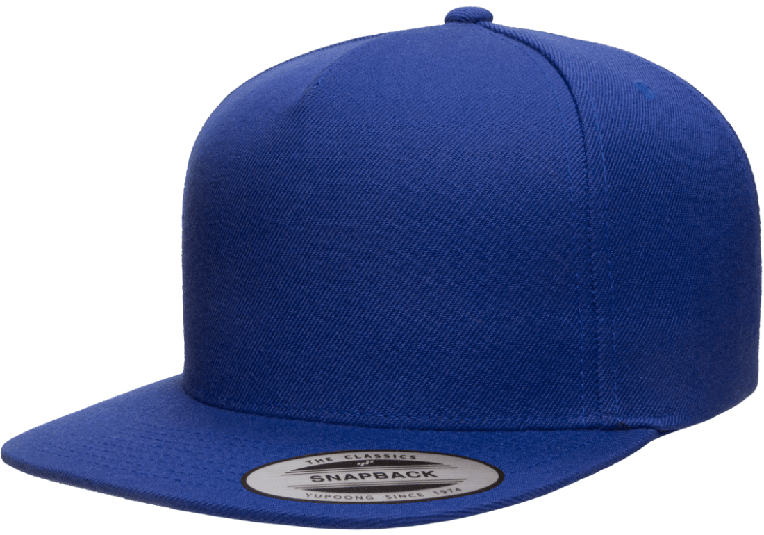 Yupoong 5089M Premium 5-Panel Snapback Hat Flat Bill Cap - YP Classics