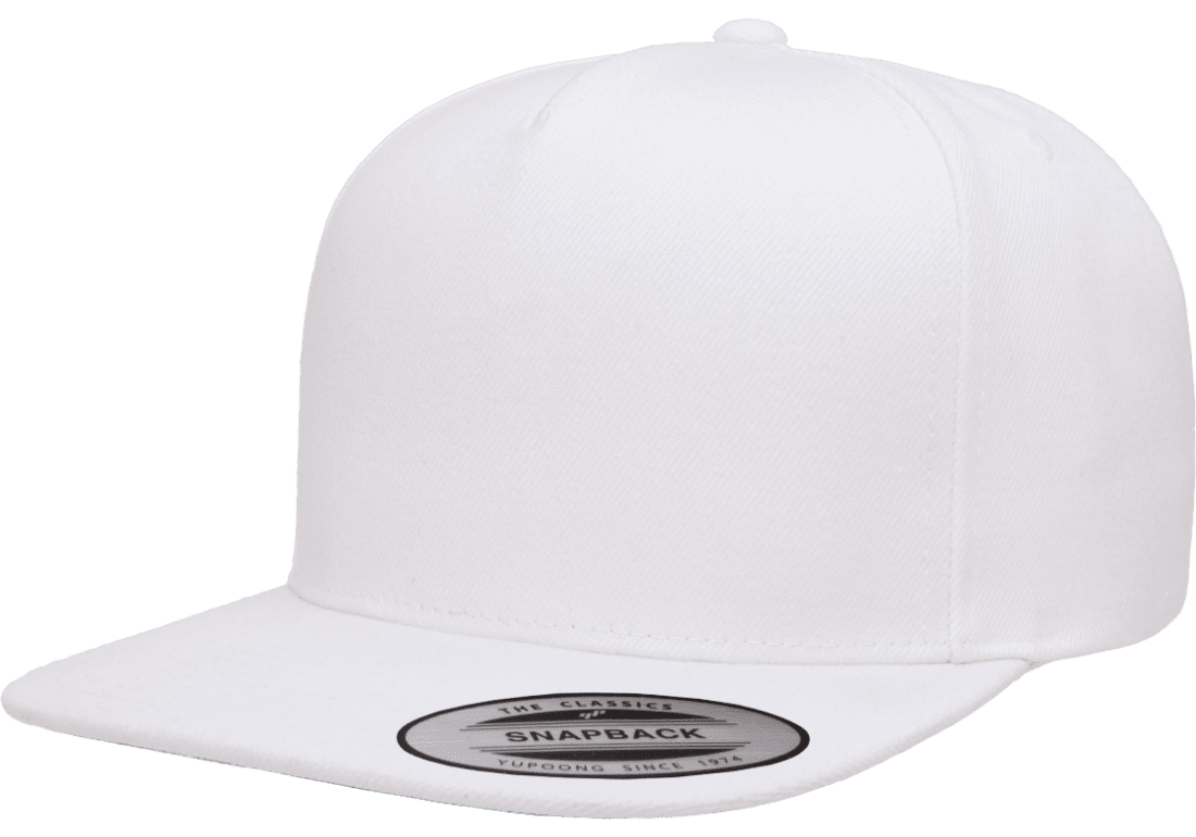 Yupoong 5089M Premium 5-Panel Snapback Hat Flat Bill Cap - YP Classics