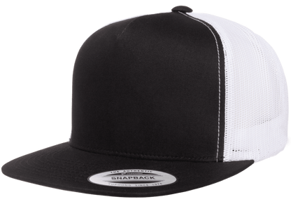 Yupoong 6006T Classic Trucker Snapback Hat Flat Bill Cap with Mesh Back, 2-Tone Colors - YP Classics