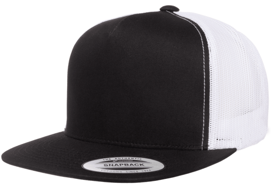 Yupoong 6006T Classic Trucker Snapback Hat Flat Bill Cap with Mesh Back, 2-Tone Colors - YP Classics - Arclight Wholesale