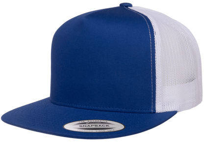 Yupoong 6006T Classic Trucker Snapback Hat Flat Bill Cap with Mesh Back, 2-Tone Colors - YP Classics