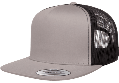 Yupoong 6006T Classic Trucker Snapback Hat Flat Bill Cap with Mesh Back, 2-Tone Colors - YP Classics