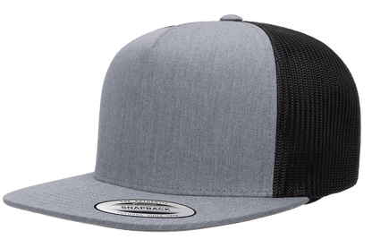 Yupoong 6006T Classic Trucker Snapback Hat Flat Bill Cap with Mesh Back, 2-Tone Colors - YP Classics