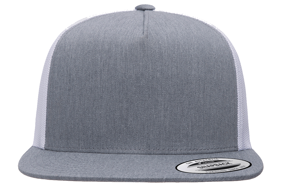 Yupoong 6006T Classic Trucker Snapback Hat Flat Bill Cap with Mesh Back, 2-Tone Colors - YP Classics