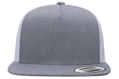 Yupoong 6006T Classic Trucker Snapback Hat Flat Bill Cap with Mesh Back, 2-Tone Colors - YP Classics