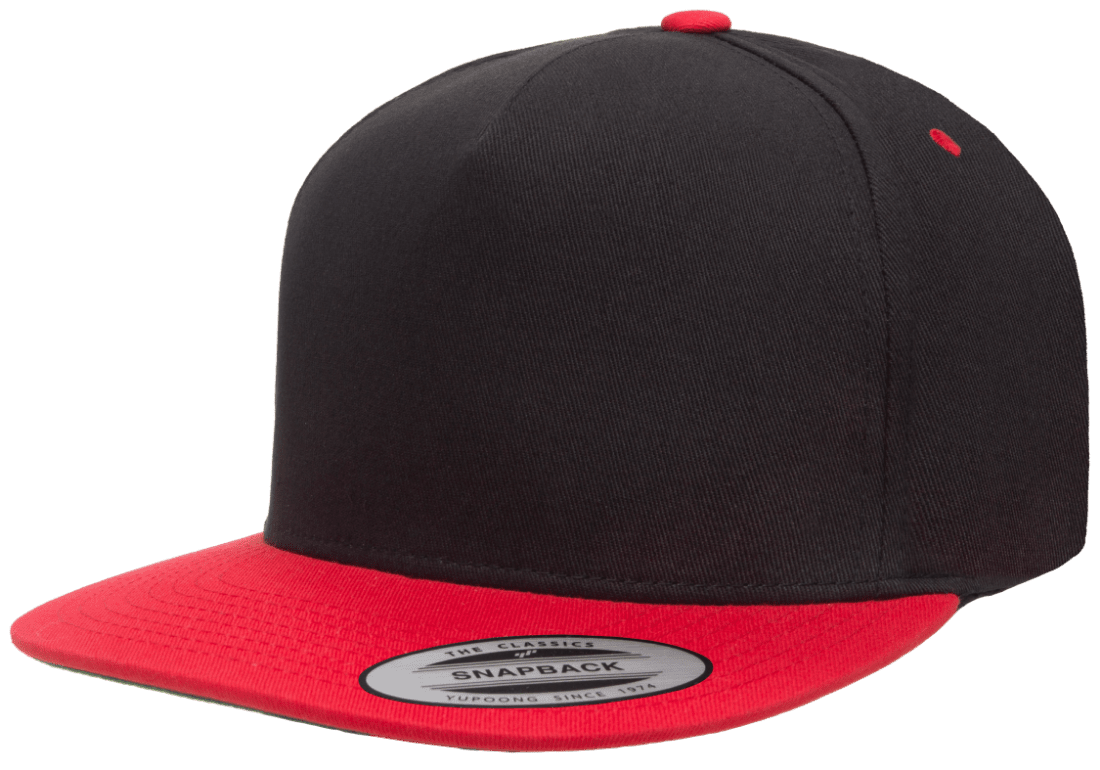 Yupoong 6007T 5-Panel Cotton Twill Snapback Hat Flat Bill Cap YP Classics