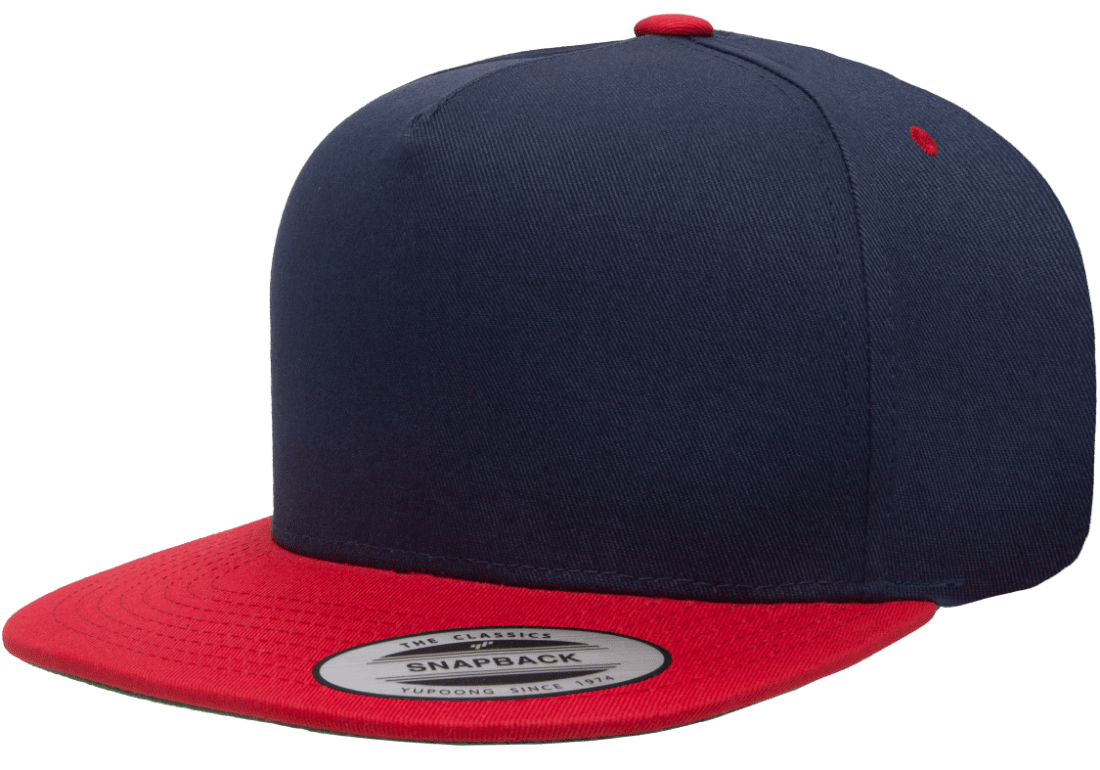 Yupoong 6007T 5-Panel Cotton Twill Snapback Hat Flat Bill Cap YP Classics