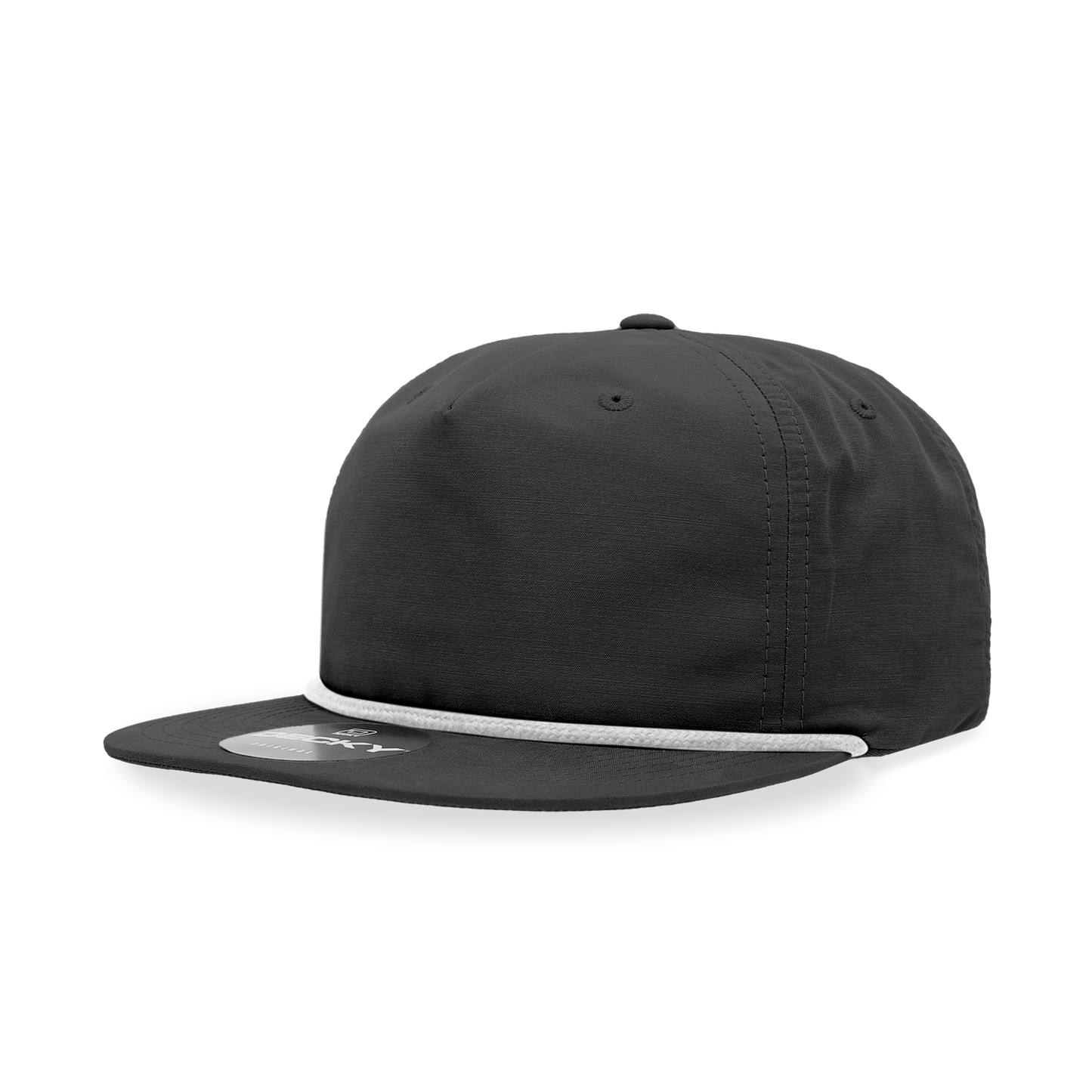 Decky 6032 - Classic Grandpa Rope Cap, 5 Panel Flat Bill Hat, Snapback