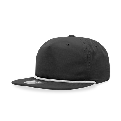 Decky 6032 - Classic Grandpa Rope Cap, 5 Panel Flat Bill Hat, Snapback