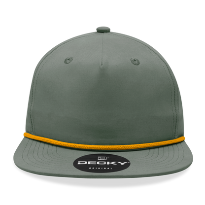 Decky 6032 - Classic Grandpa Rope Cap, 5 Panel Flat Bill Hat, Snapback