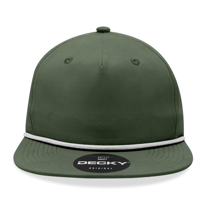 Decky 6032 - Classic Grandpa Rope Cap, 5 Panel Flat Bill Hat, Snapback