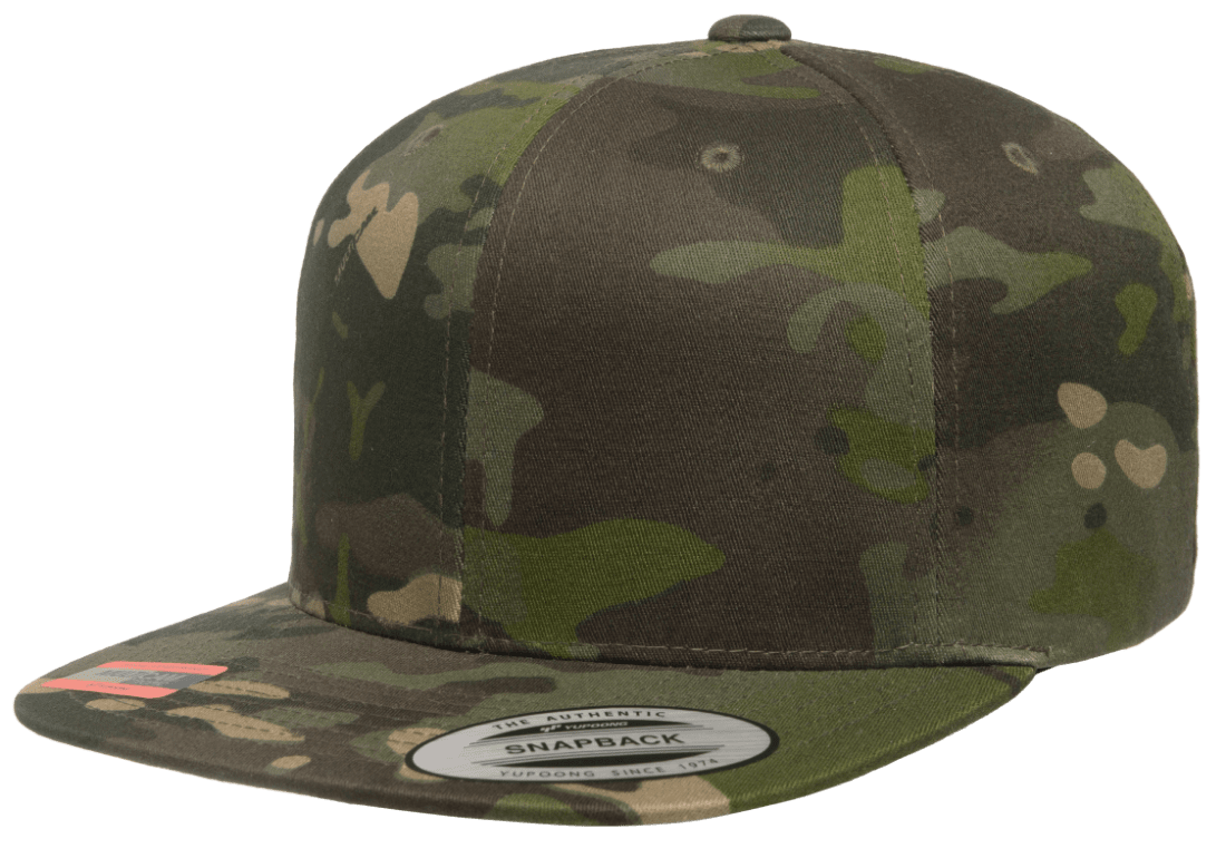 Yupoong 6089MC MultiCam Camo Snapback Hat Flat Bill Cap Camouflage YP Classics