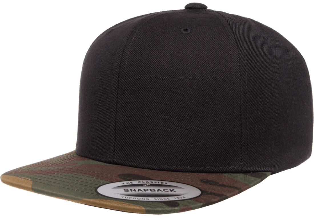 Yupoong 6089TC Premium Camo Snapback Hat Flat Bill Cap 2-Tone Camouflage YP Classics