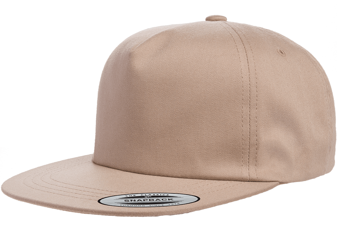 Yupoong 6502 Unstructured 5-Panel Snapback Hat, Flat Bill Cap - YP Classics