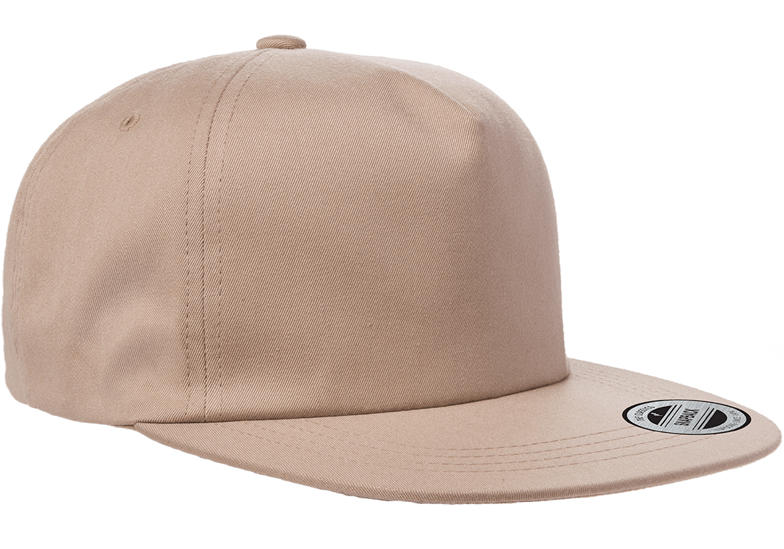 Yupoong 6502 Unstructured 5-Panel Snapback Hat, Flat Bill Cap - YP Classics