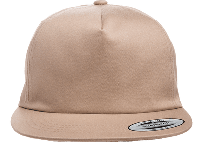 Yupoong 6502 Unstructured 5-Panel Snapback Hat, Flat Bill Cap - YP Classics