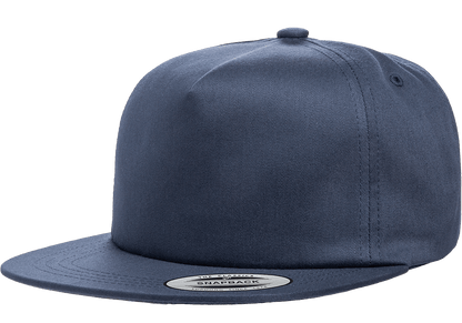 Yupoong 6502 Unstructured 5-Panel Snapback Hat, Flat Bill Cap - YP Classics