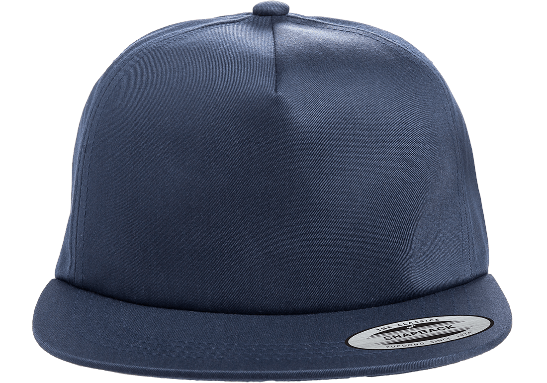 Yupoong 6502 Unstructured 5-Panel Snapback Hat, Flat Bill Cap - YP Classics