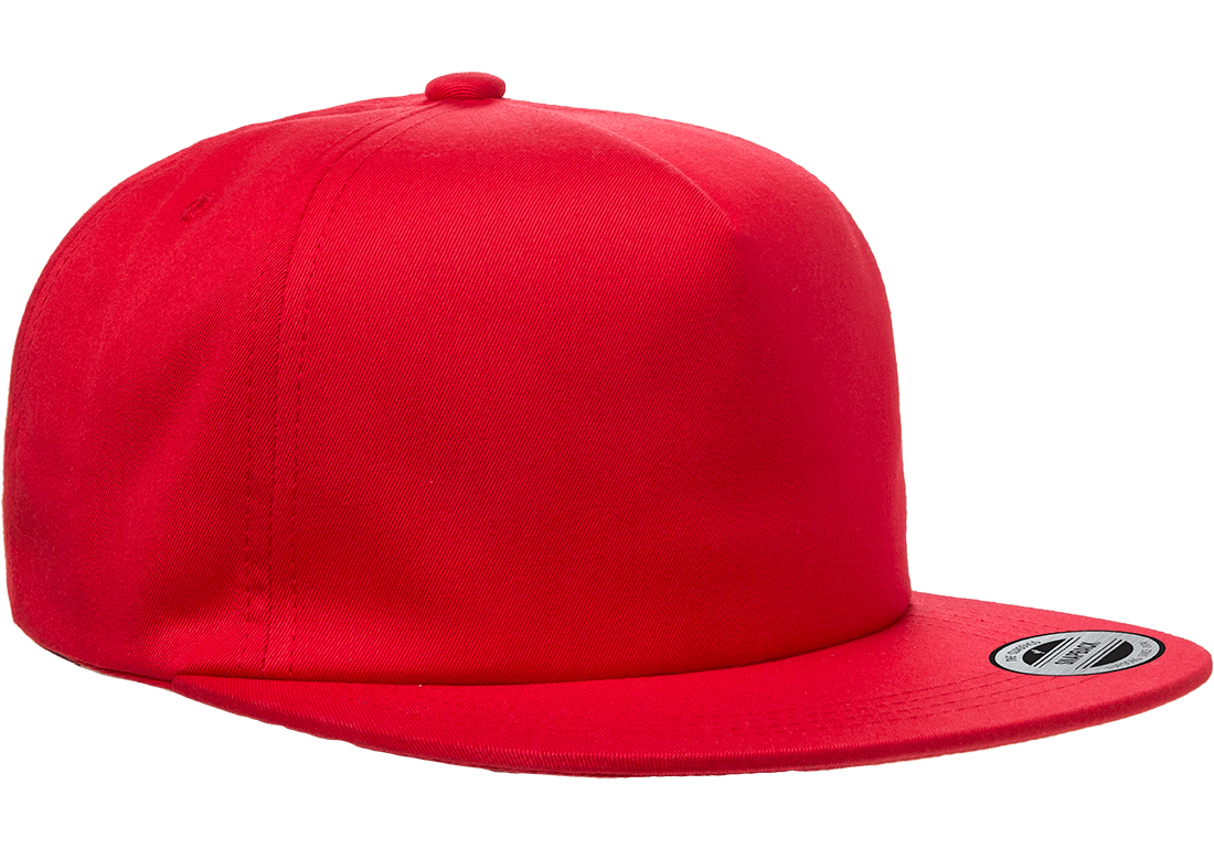 Yupoong 6502 Unstructured 5-Panel Snapback Hat, Flat Bill Cap - YP Classics