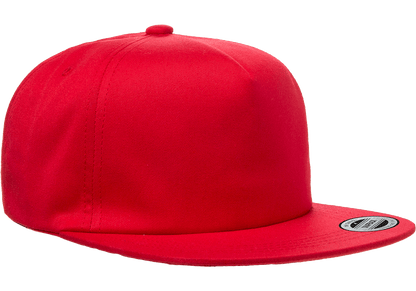 Yupoong 6502 Unstructured 5-Panel Snapback Hat, Flat Bill Cap - YP Classics