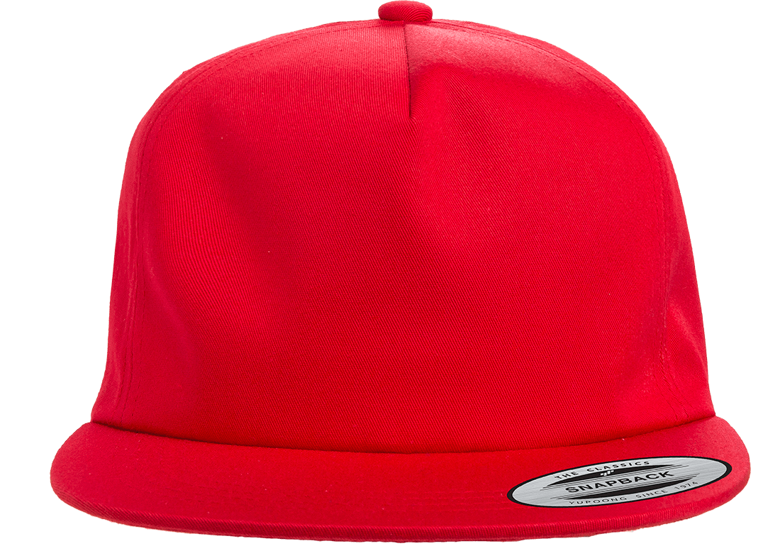 Yupoong 6502 Unstructured 5-Panel Snapback Hat, Flat Bill Cap - YP Classics