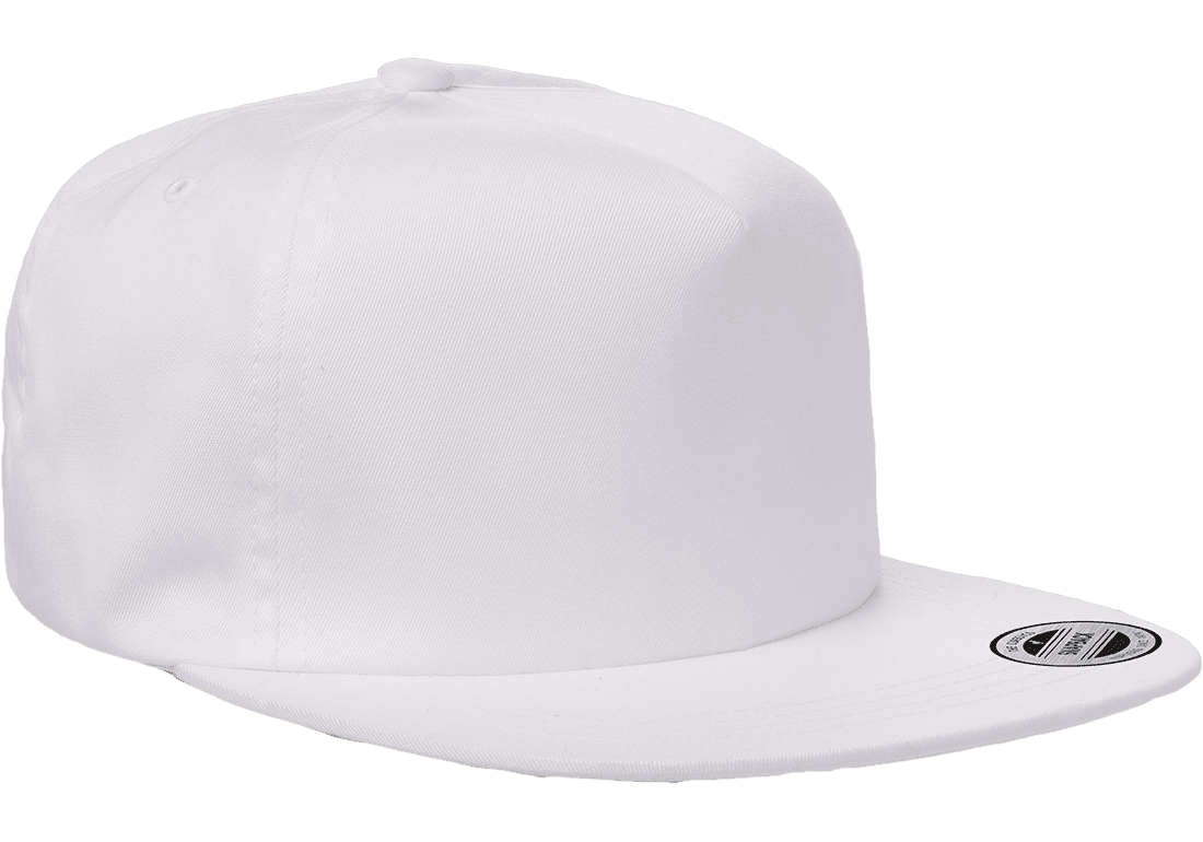 Yupoong 6502 Unstructured 5-Panel Snapback Hat, Flat Bill Cap - YP Classics