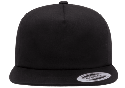 Yupoong 6502 Unstructured 5-Panel Snapback Hat, Flat Bill Cap - YP Classics