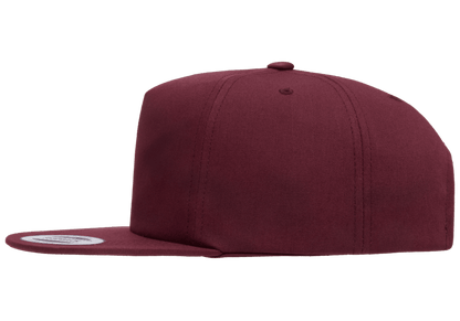 Yupoong 6502 Unstructured 5-Panel Snapback Hat, Flat Bill Cap - YP Classics