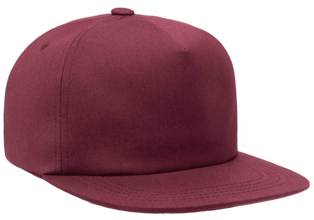 Yupoong 6502 Unstructured 5-Panel Snapback Hat, Flat Bill Cap - YP Classics