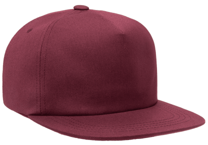 Yupoong 6502 Unstructured 5-Panel Snapback Hat, Flat Bill Cap - YP Classics