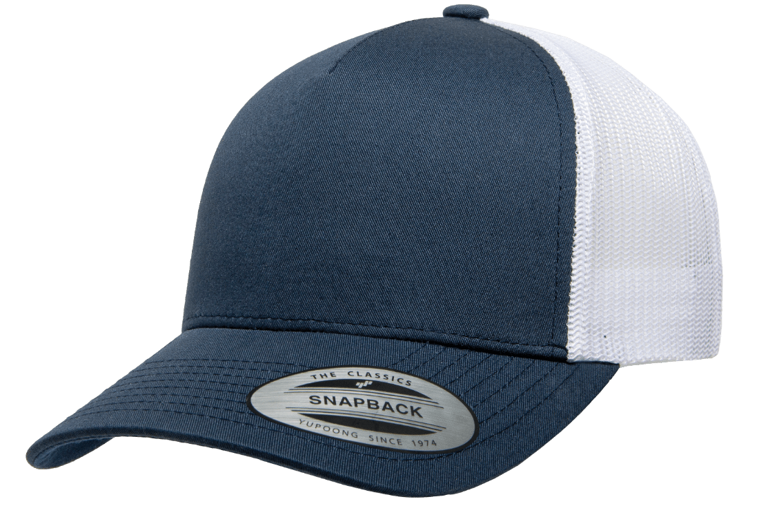 Yupoong 6506T 5-Panel Retro Trucker Hat Baseball Cap with Mesh Back 2-Tone Colors YP Classics