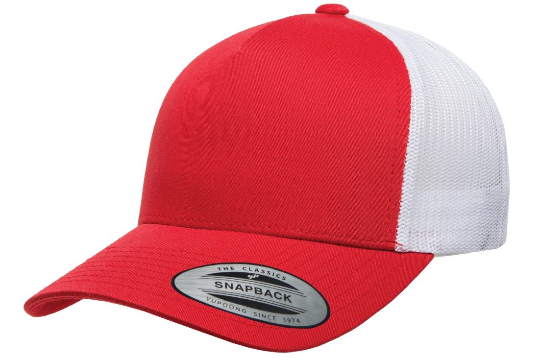 Yupoong 6506T 5-Panel Retro Trucker Hat Baseball Cap with Mesh Back 2-Tone Colors YP Classics