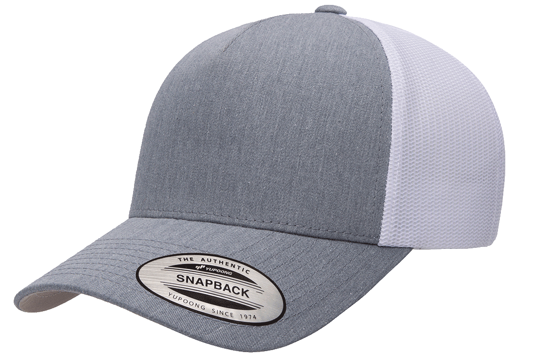 Yupoong 6506T 5-Panel Retro Trucker Hat Baseball Cap with Mesh Back 2-Tone Colors YP Classics