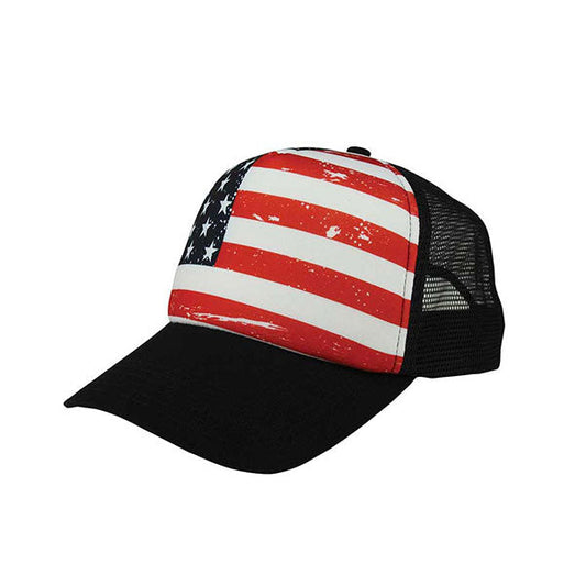 Mega Cap 6801F USA Trucker Cap - Star Hats & Embroidery