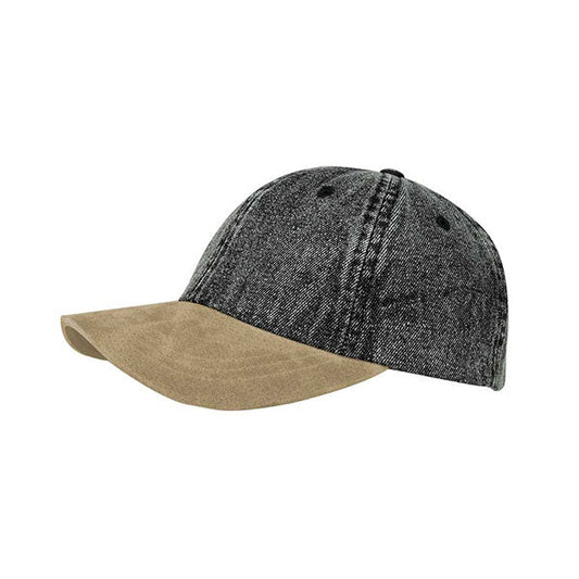 Mega Cap 7611 Washed Denim Cap W/Suede Bill - Star Hats & Embroidery