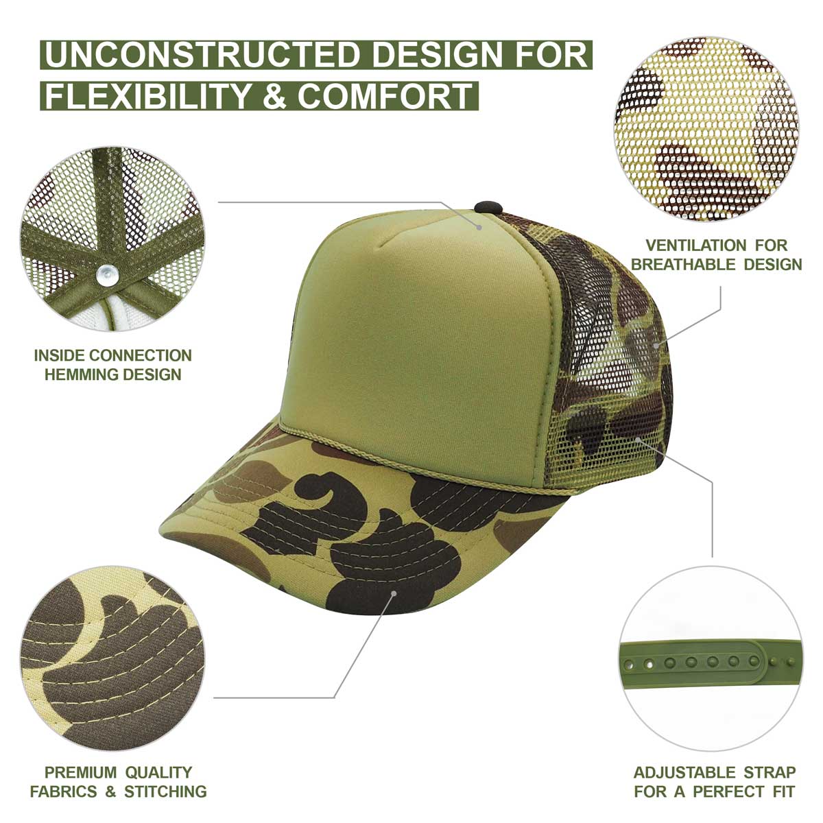 Nissun Summer Camouflage Cap Trucker Hat - CPC