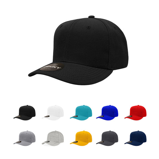 Decky 1015 Mid Profile Snapback Hats 6 Panel Baseball Caps Curved Bill Blank - Arclight Wholesale