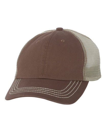 Mega Cap 6894 Washed Twill Trucker Cap