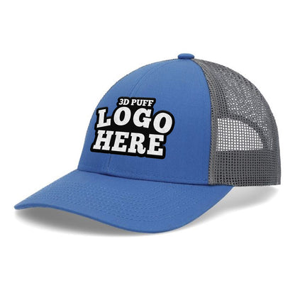 Custom Embroidered Pacific Headwear P114 Low-Pro Trucker Cap - 3D Embroidery